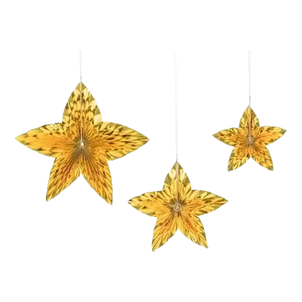 Lot de 3 Rosettes décoratives - Or - ø24/32/40cm