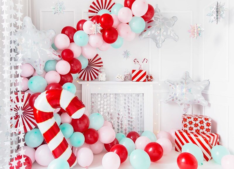 Ballon Canne à Sucre - Rouge & Blanc - Mylar - 50x82cm