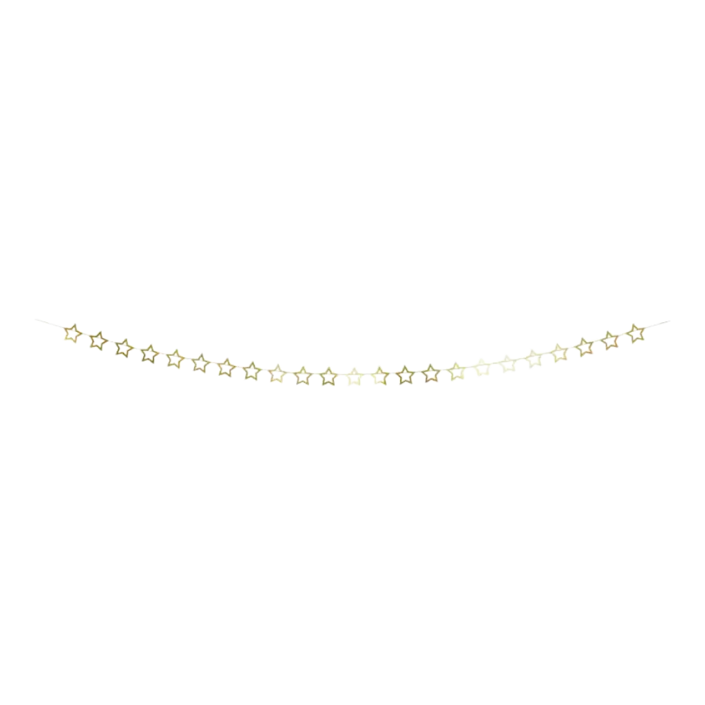 Guirlande d&#39;étoiles métalliques - Or - 3m