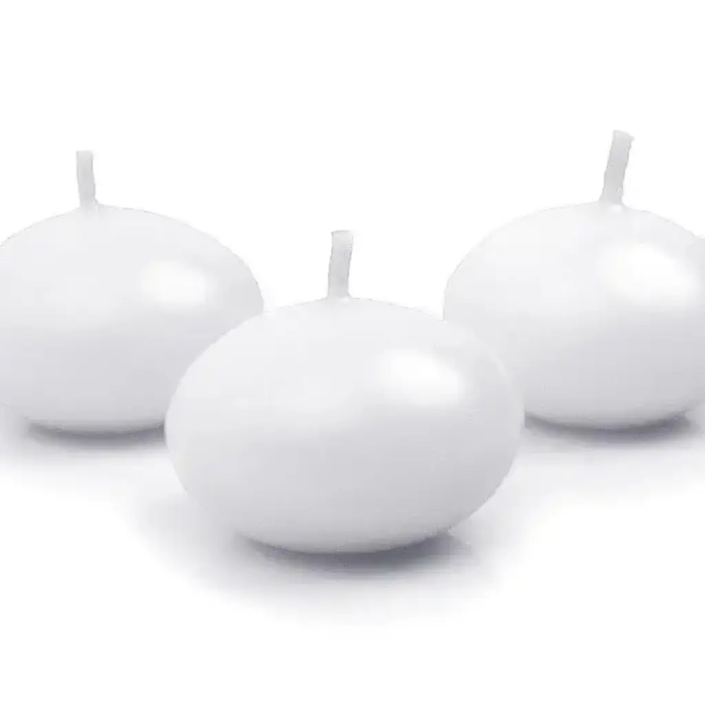 Lot de 50 Bougie flottante - Blanc - 4cm