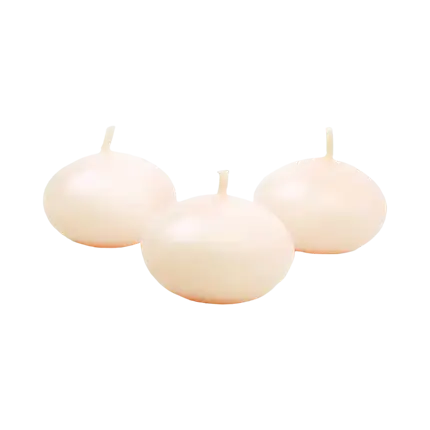 Lot de 50 Bougie flottante - Crème - 4cm