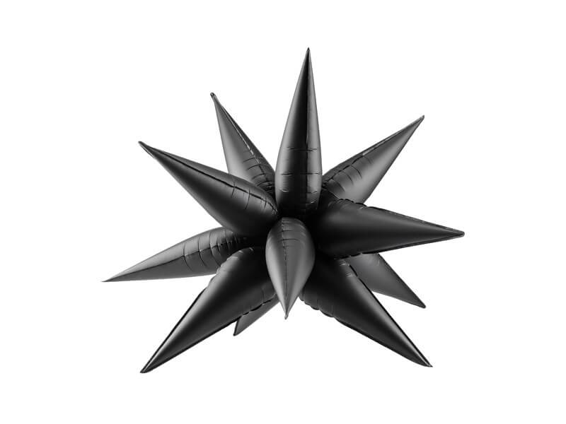 Ballon Étoile 3D - Mylar - Noir - 90cm