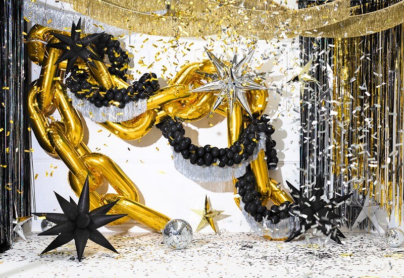 Ballon Étoile 3D - Mylar - Noir - 90cm