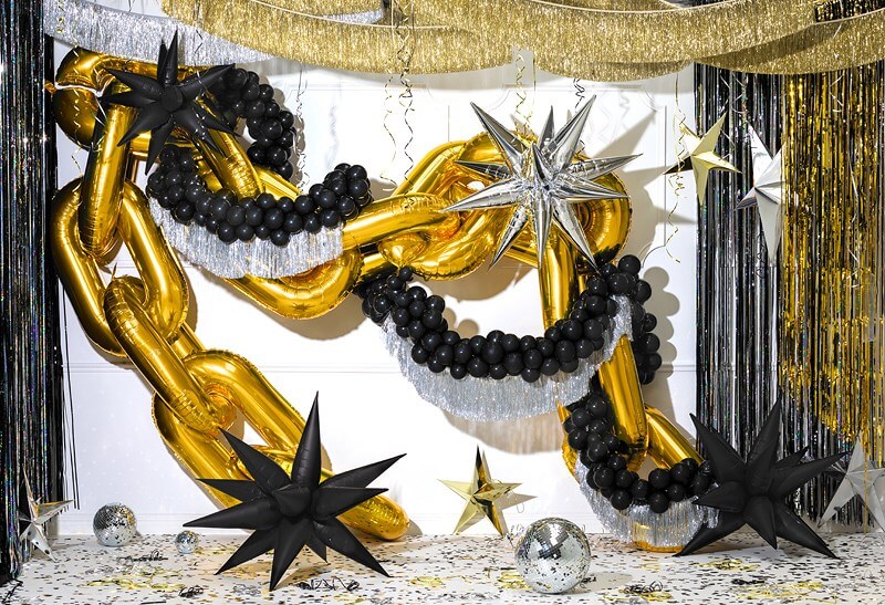 Ballon Étoile 3D - Mylar - Noir - 90cm