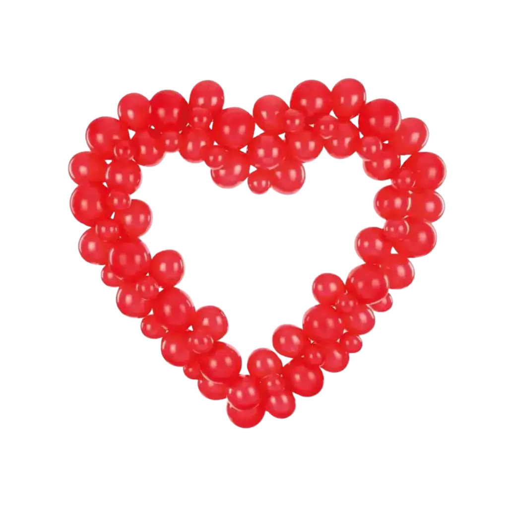 Guirlande de ballons + Support - Coeur Rouge - 160cm