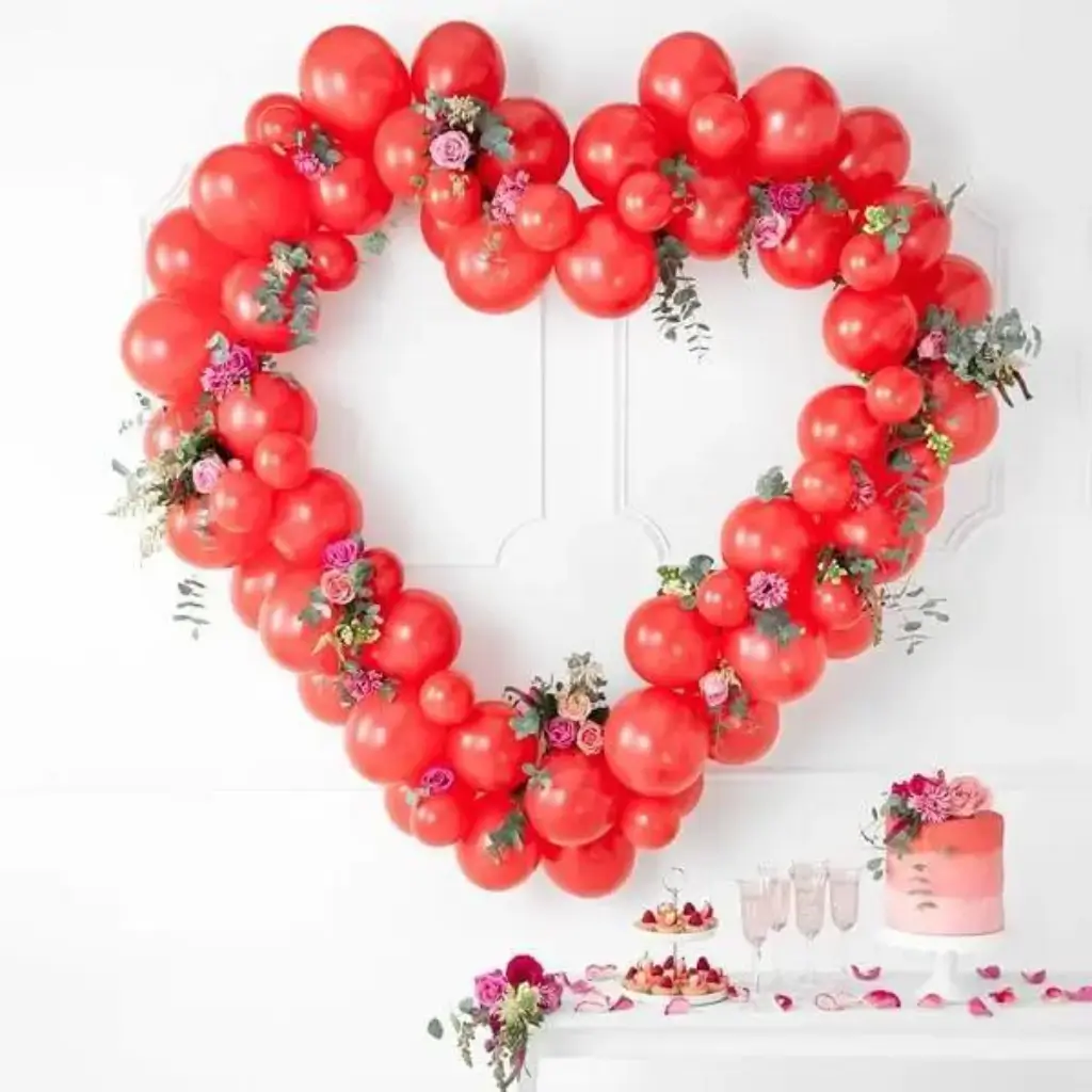 Guirlande de ballons + Support - Coeur Rouge - 160cm