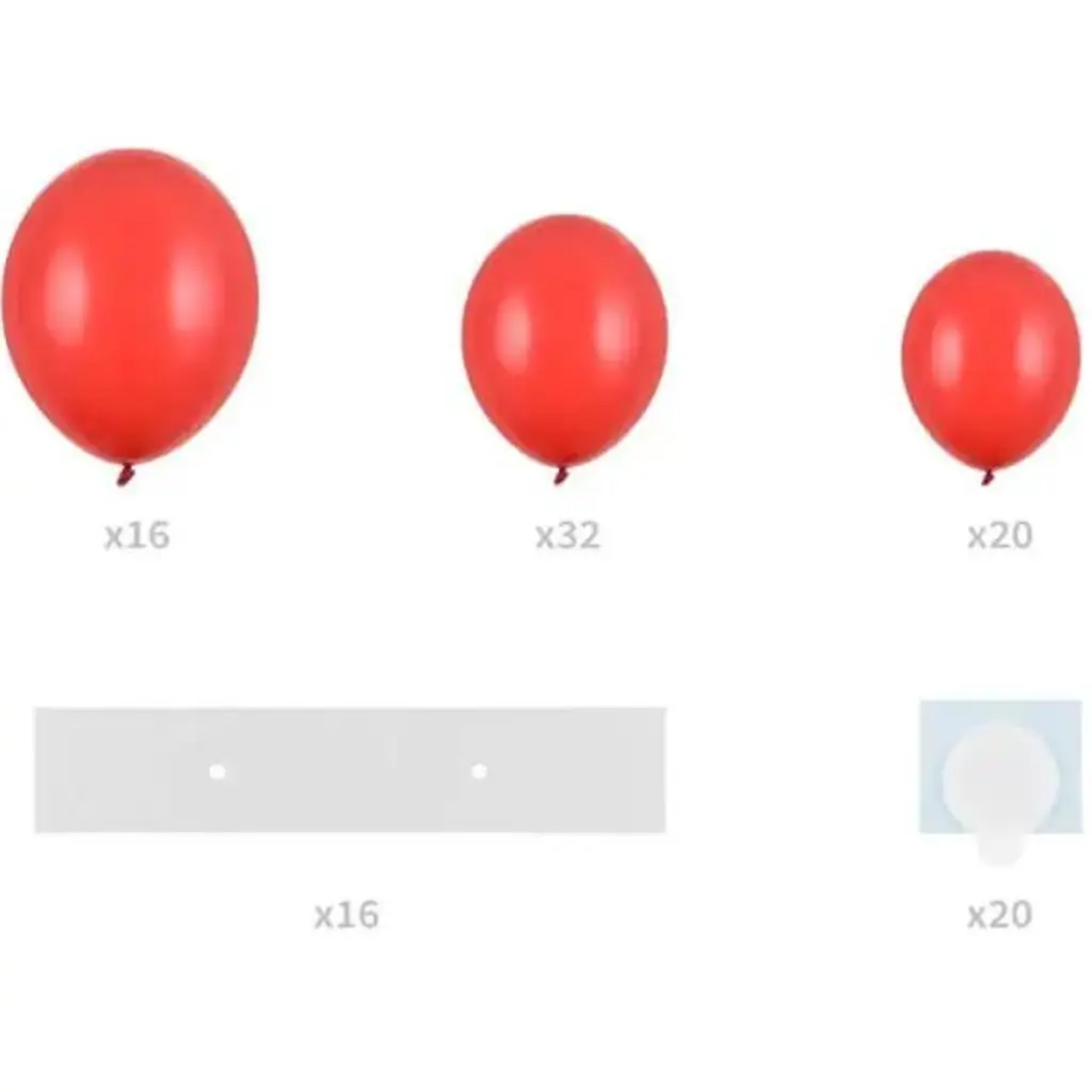 Guirlande de ballons + Support - Coeur Rouge - 160cm