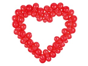 Guirlande de ballons + Support - Coeur Rose/Rouge - 160cm