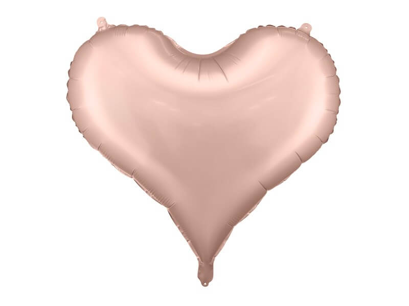 Ballon Aluminium Satiné Cœur Or Rose - 75x64,5cm