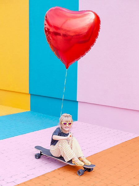 Ballon Mylar - Coeur Rouge Métallisé - 73x73cm