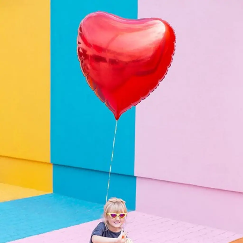 Ballon Mylar - Coeur Rouge Métallisé - 73x73cm