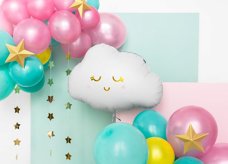 Ballon Mylar effet Givré - Nuage blanc - 51x35,5cm 