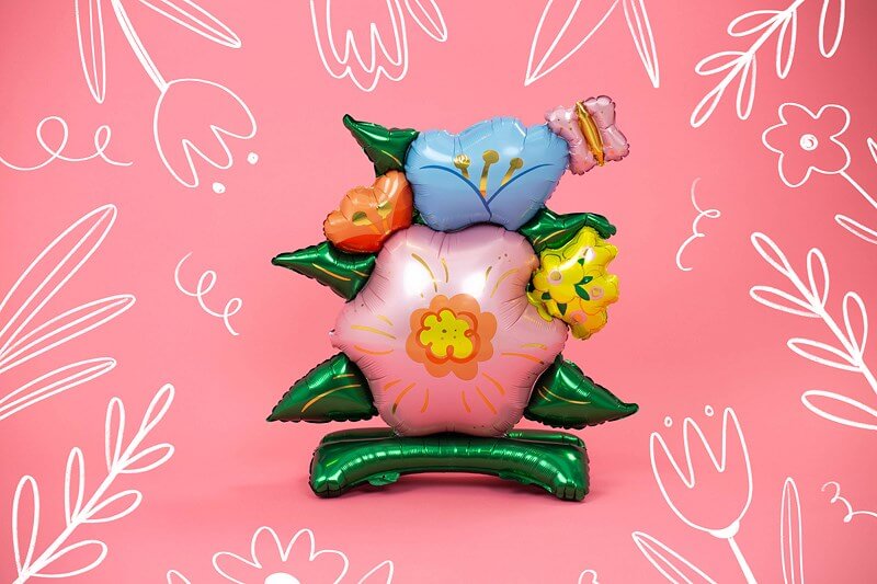  Ballon Bouquet Fleurs - Mylar - 81.5x87cm