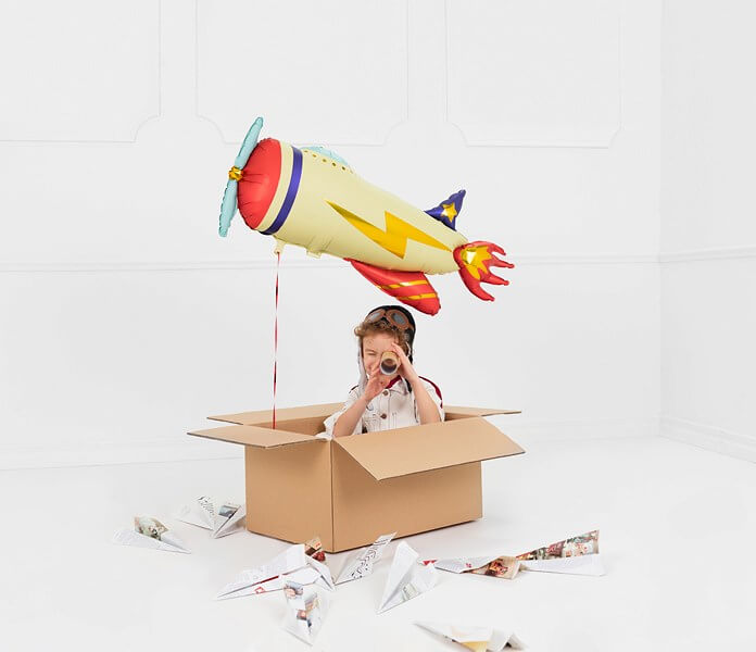 Ballon Mylar effet Givré - Avion - 91x39cm