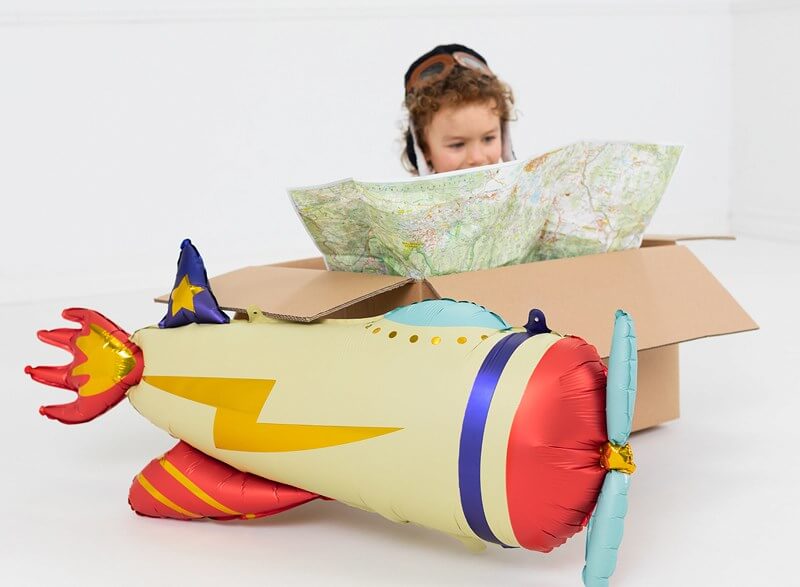 Ballon Mylar effet Givré - Avion - 91x39cm