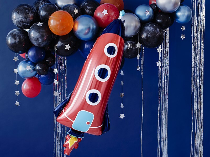Ballon Mylar effet Brillant - Fusée Rocket - 44x115cm
