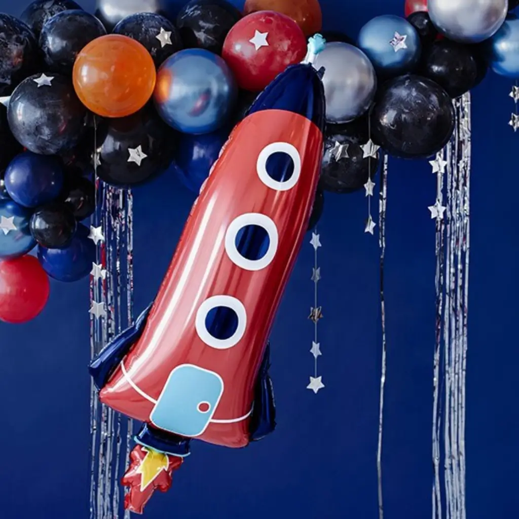 Ballon Mylar effet Brillant - Fusée Rocket - 44x115cm
