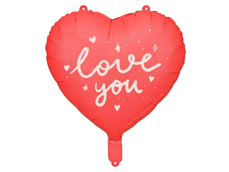 Ballon en Aluminium - Coeur Rouge "LOVE YOU" -  45cm