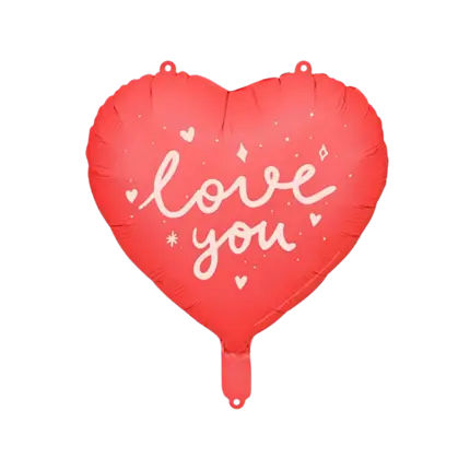 Ballon en Aluminium - Coeur Rouge "LOVE YOU" -  45cm