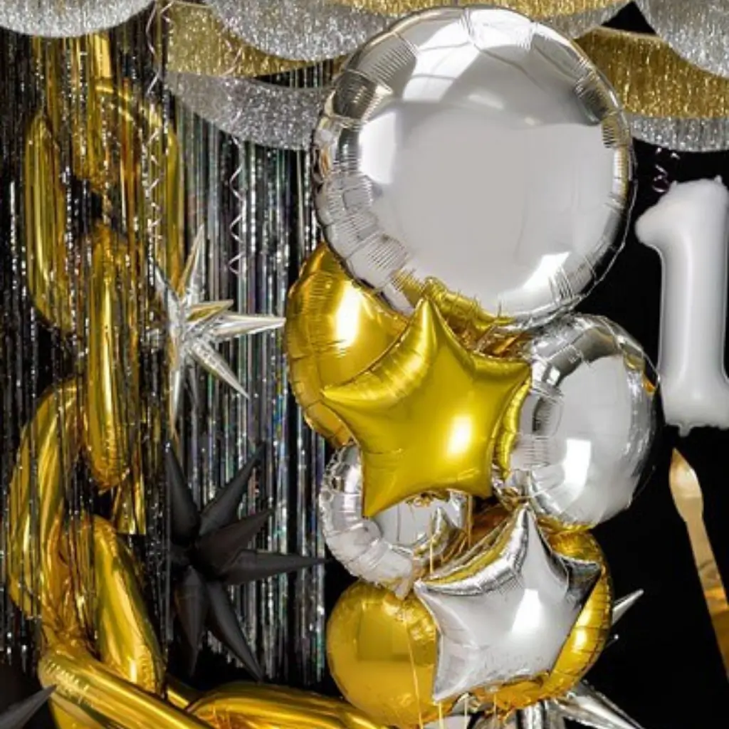 Ballon Rond Métallique effet Miroir - Argent - 80cm