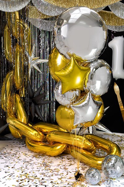 Ballon Rond Métallique effet Miroir - Or - 45cm