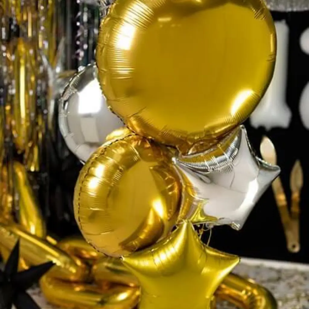 Ballon Rond Métallique effet Miroir - Or - 80cm