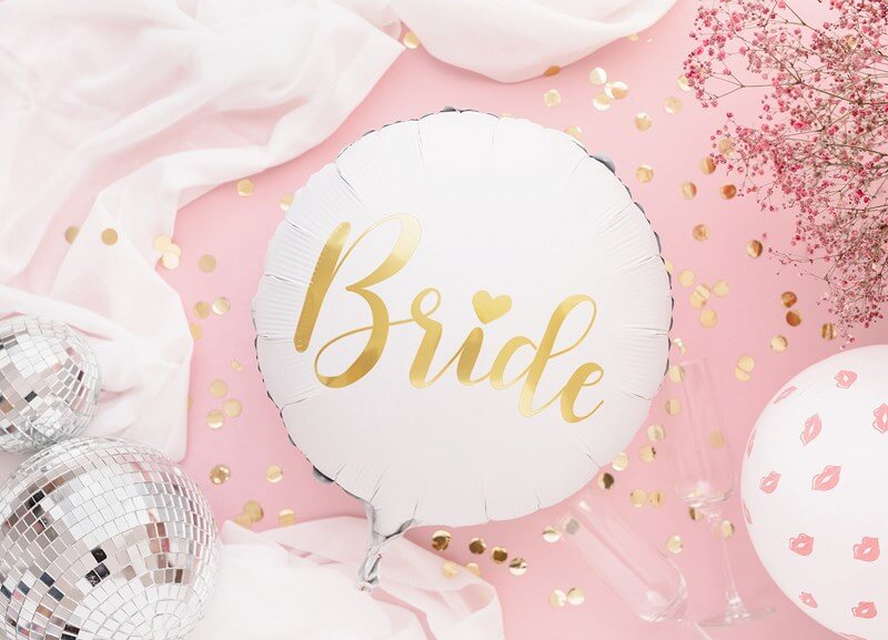 Ballon en Aluminium - Bride Blanc - 45cm