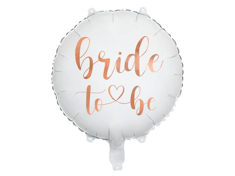 Ballon en Aluminium - Bride Blanc & Or Rose - 45cm