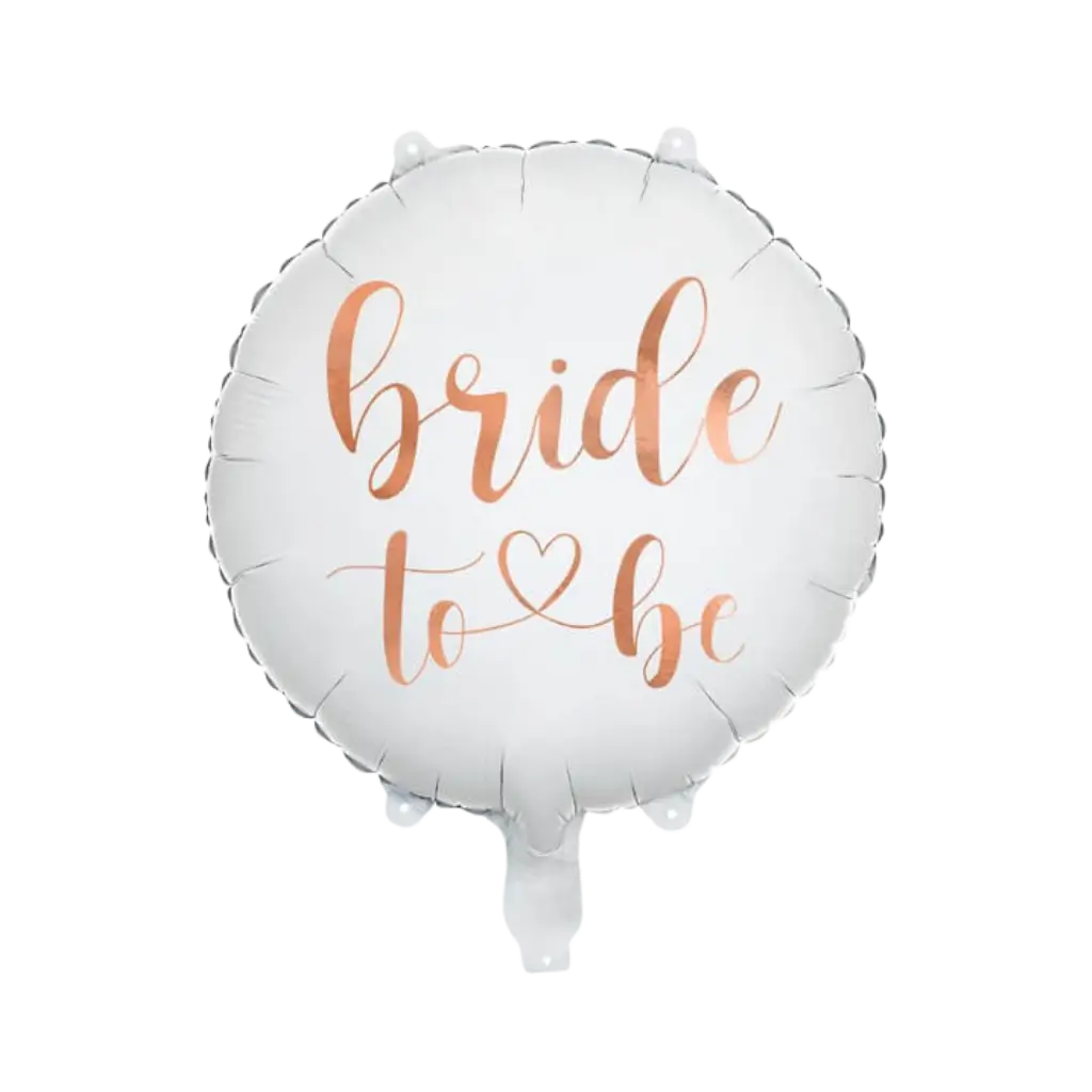 Ballon en Aluminium - Bride Blanc &amp; Or Rose - 45cm