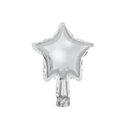 Ballon Étoile - Mylar métallisé - Argent - 12cm (lot de 25)