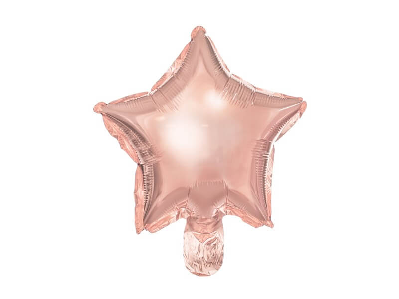 Ballon Étoile - Mylar métallisé - Or Rose - 25cm  (lot de 25