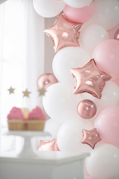 Ballon Étoile - Mylar métallisé - Or Rose - 25cm  (lot de 25