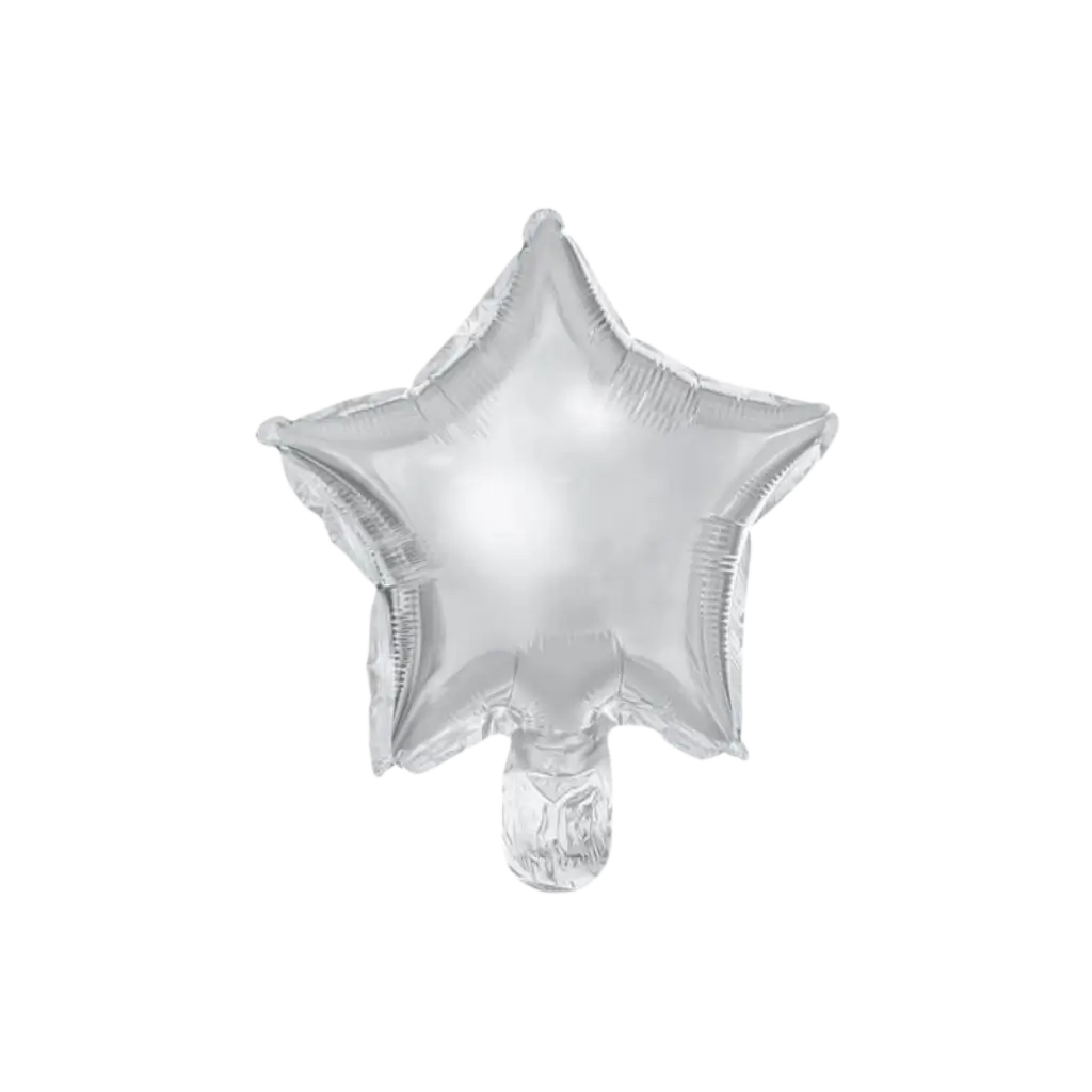 Ballon Étoile - Mylar métallisé - Argent - 25cm (lot de 25)