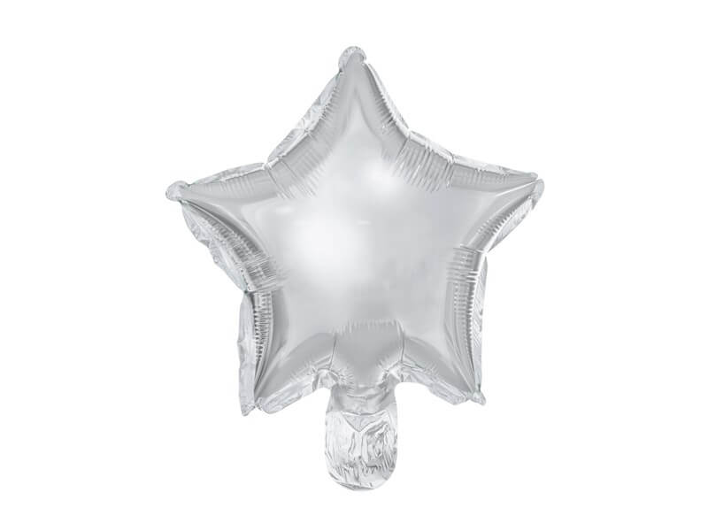 Ballon Étoile - Mylar métallisé - Argent - 25cm (lot de 25)