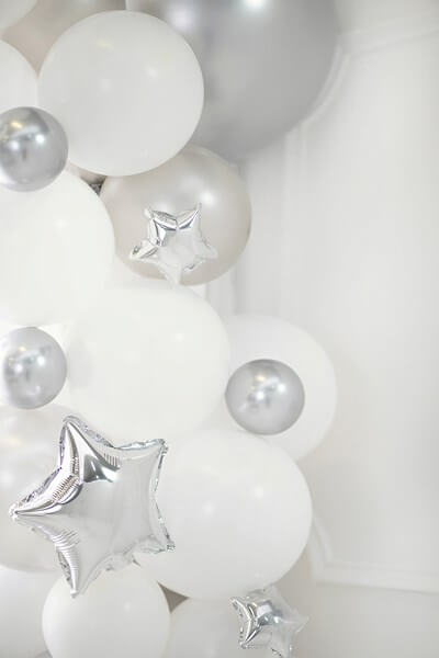 Ballon Étoile - Mylar métallisé - Argent - 25cm (lot de 25)