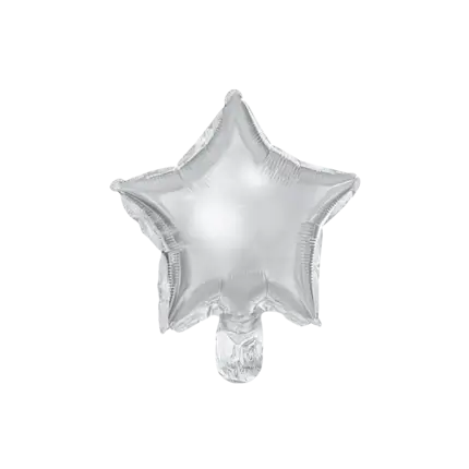 Ballon Étoile - Mylar métallisé - Argent - 25cm (lot de 25)