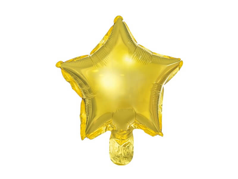 Ballon Étoile - Mylar métallisé - Or - 25cm  (lot de 25)