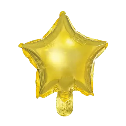 Ballon Étoile - Mylar métallisé - Or - 25cm  (lot de 25)