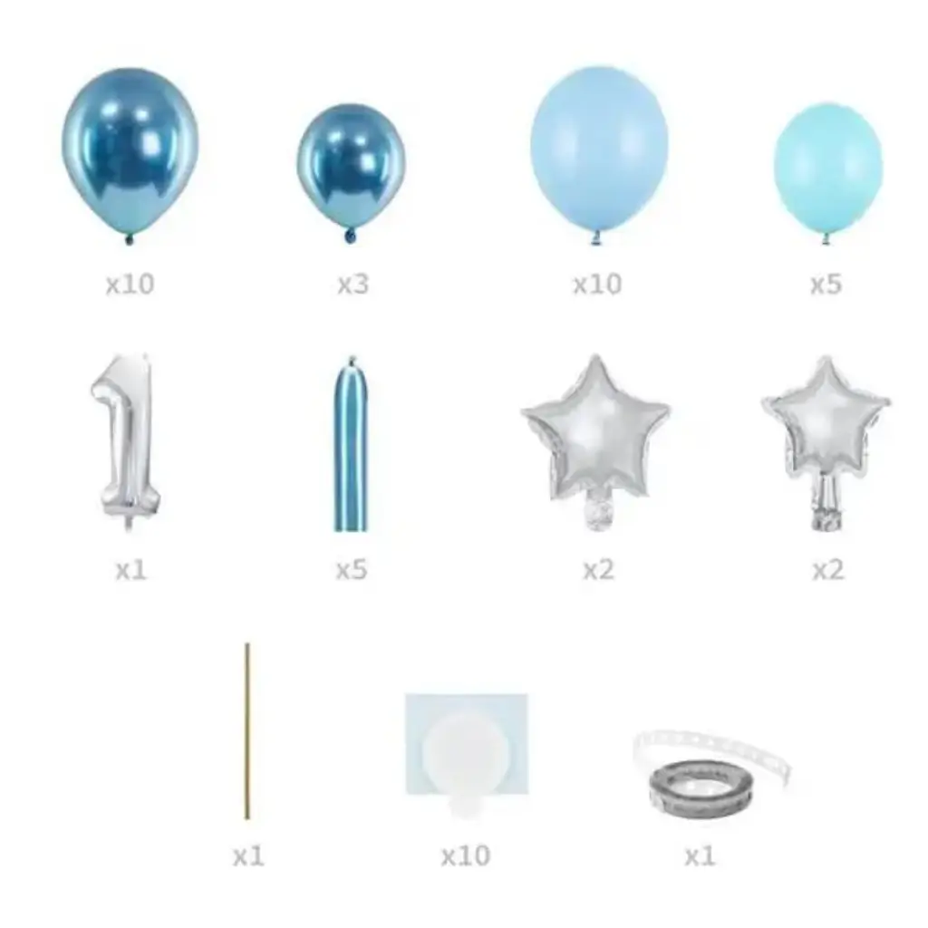 Bouquet de Ballons Géant - Chiffre 1 Bleu - 90x140cm