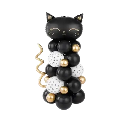 Bouquet de Ballons Géant Chat Noir - À CONSTRUIRE - 83x140cm