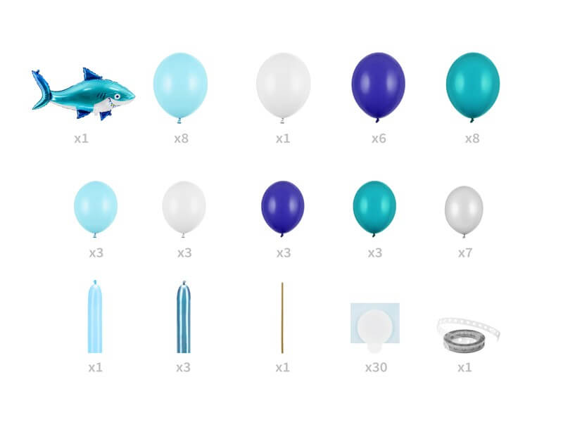Bouquet de Ballons Géant Requin - À CONSTRUIRE - 150x95cm