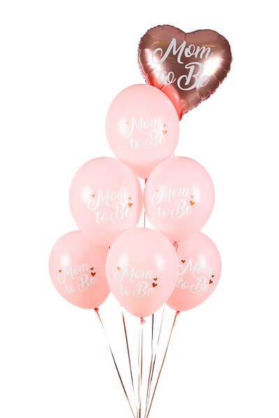 Lot de 6 Ballons"Mum To Be" Rose - 30cm