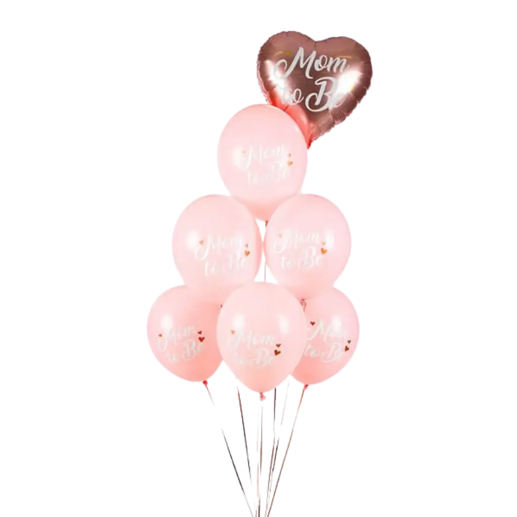 Lot de 6 Ballons"Mum To Be" Rose - 30cm