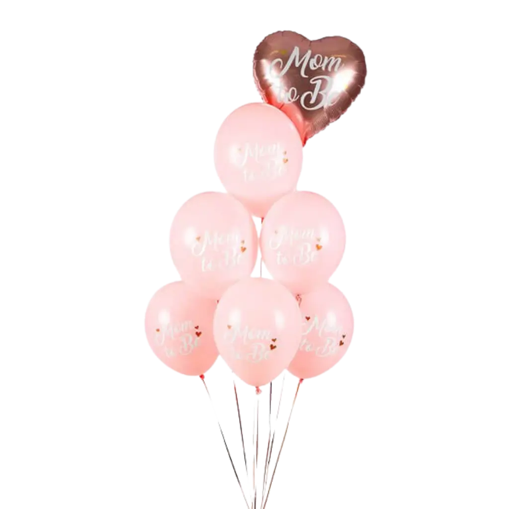 Lot de 6 BallonsMum To Be Rose - 30cm
