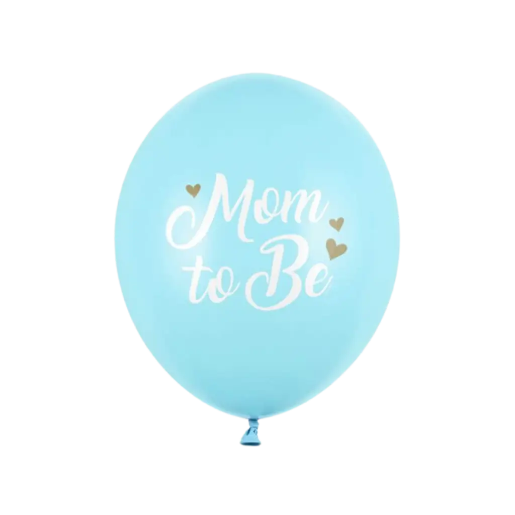 Lot de 6 Ballons"Mum To Be" Bleu - 30cm