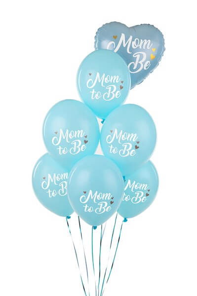 Lot de 6 Ballons"Mum To Be" Bleu - 30cm
