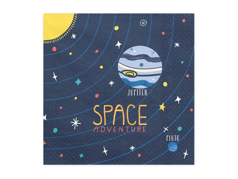 Lot de 20 Serviettes - Space Party - 33x33cm