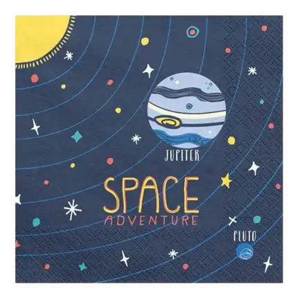 Lot de 20 Serviettes - Space Party - 33x33cm