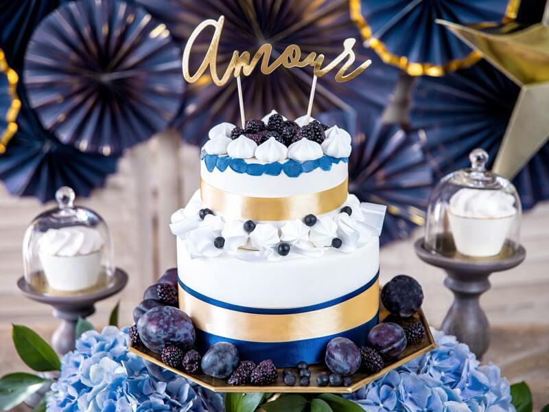 Décoration Gâteau "Amour", or, 22.5cm