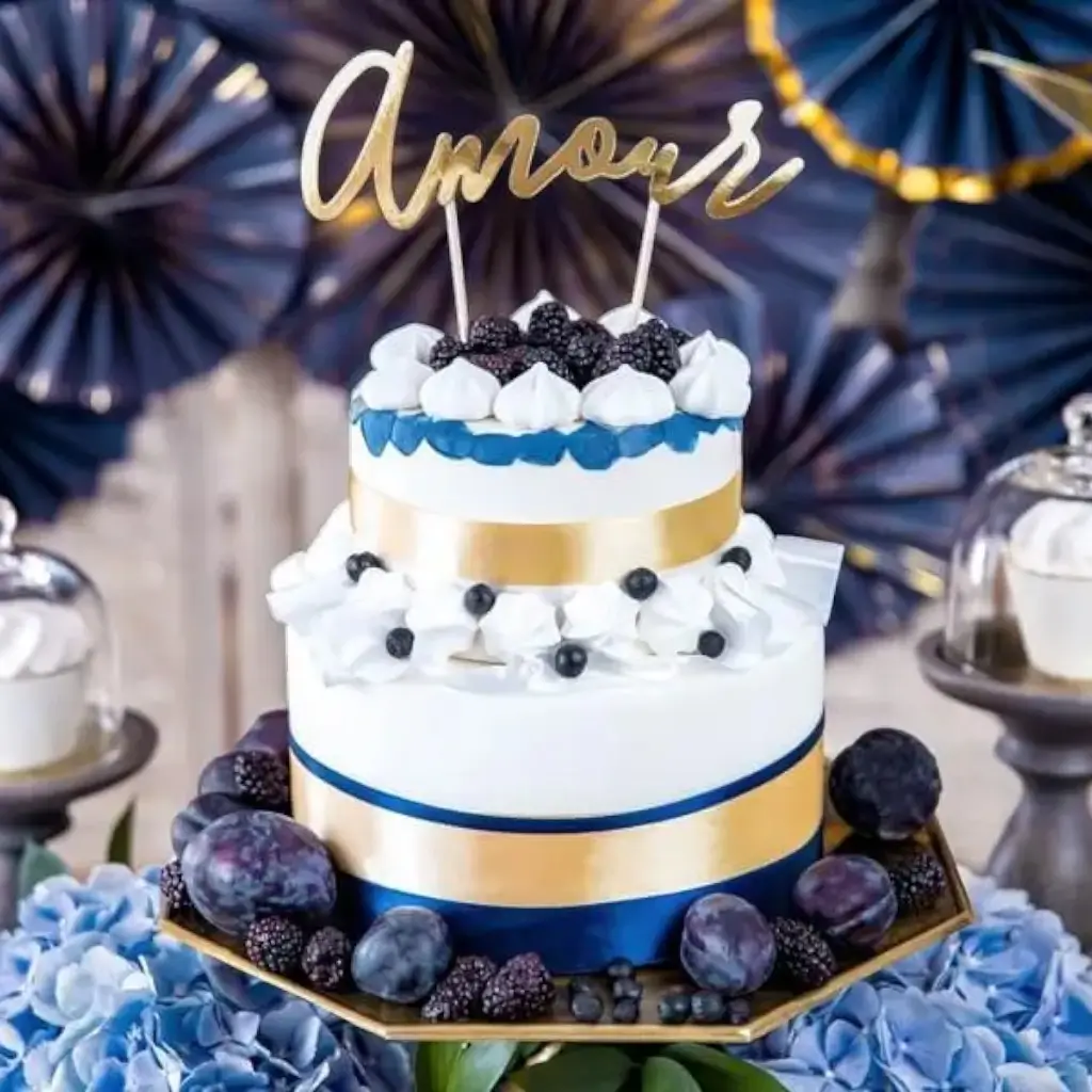 Décoration Gâteau Amour, or, 22.5cm